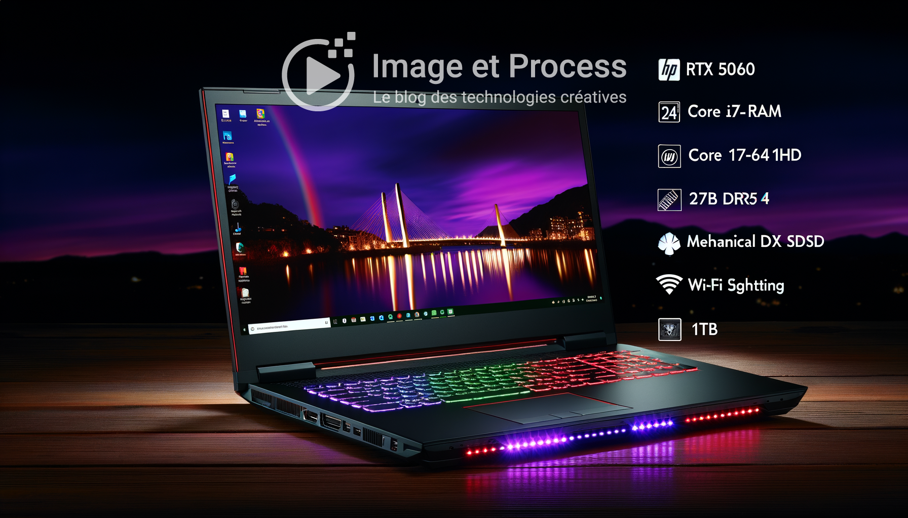 HP HyperX Omen 15-ga0002nf, PC portable gamer multimédia 2.5K 180Hz pour jouer et créer sous GeForce RTX 5060 Core i7-14650HX SSD 1 To RAM 24 Go
