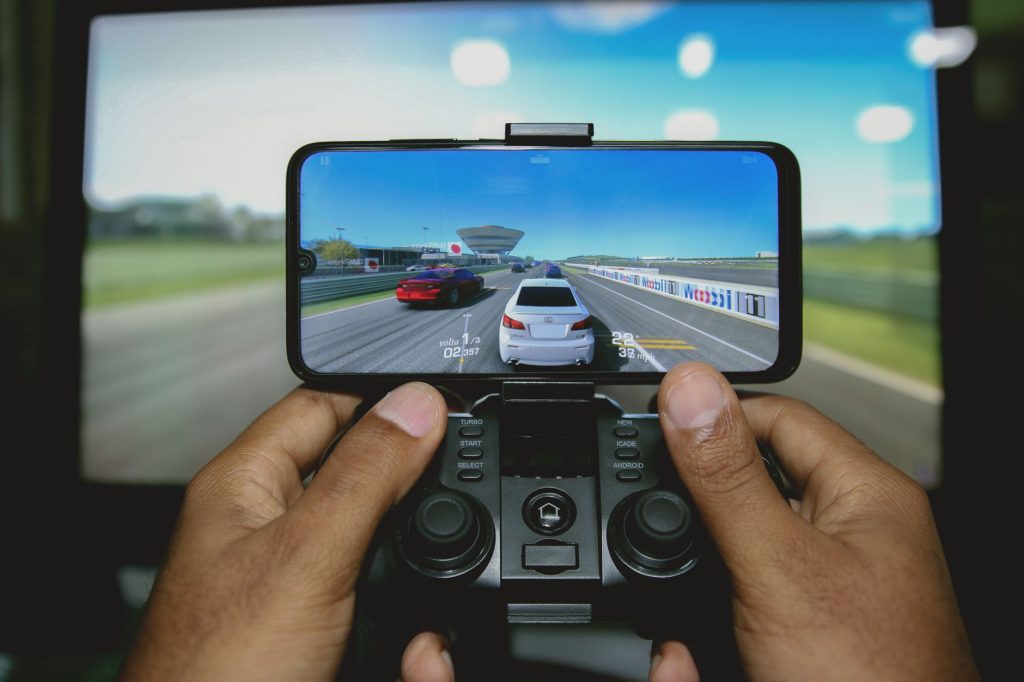 Manette et configuration de jeu mobile